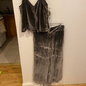 Madewell Velvet Lavender Co-Ord Tank and Culotte